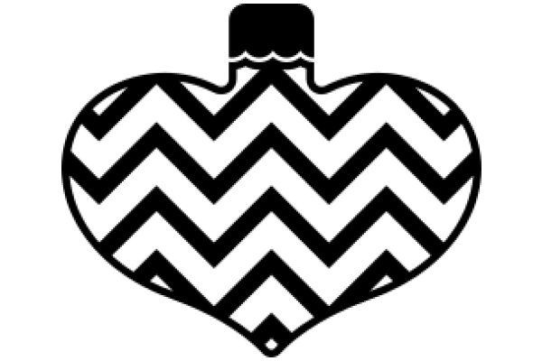 Stylized Heart with Chevron Pattern