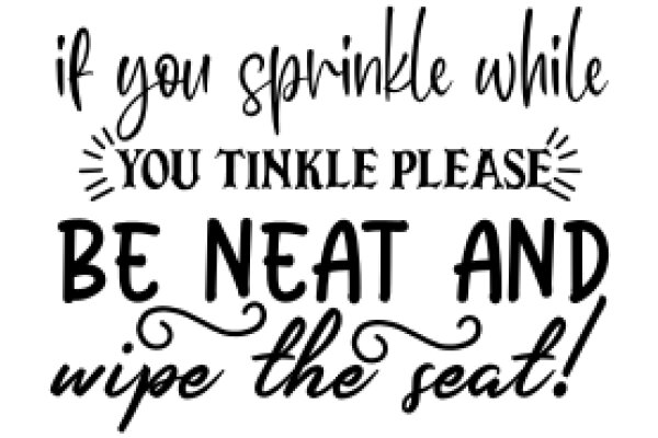 A Humorous Sign: 'If You Sprinkle While You Tinkle, Please Be Neat and Wipe the Seat!'