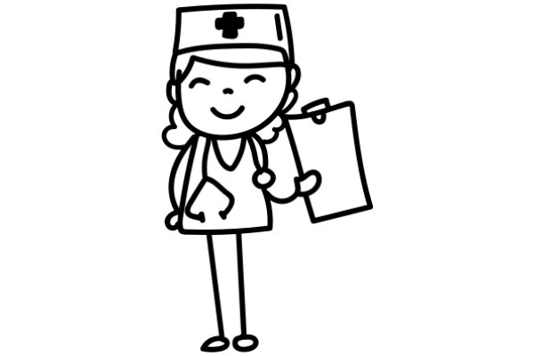 A Nurse's Smile: A Line Drawing