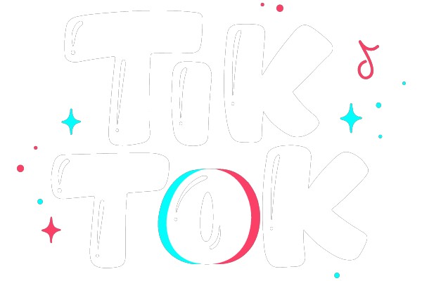 TikTok Logo with Music and Sparkle Elements