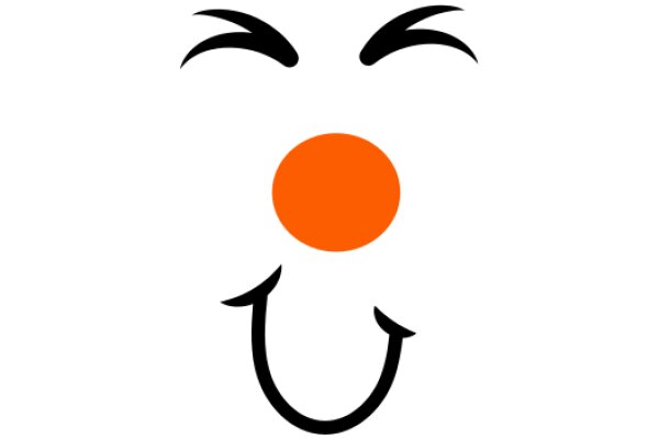 Simplistic Smiley Face with Orange Nose and Black Eyebrows