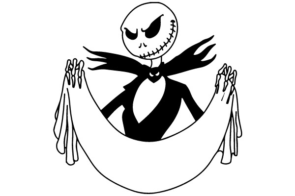Spooky Character in Tuxedo and Scarecrow Hat.