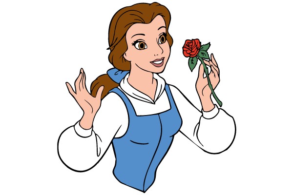 Belle Holding a Rose