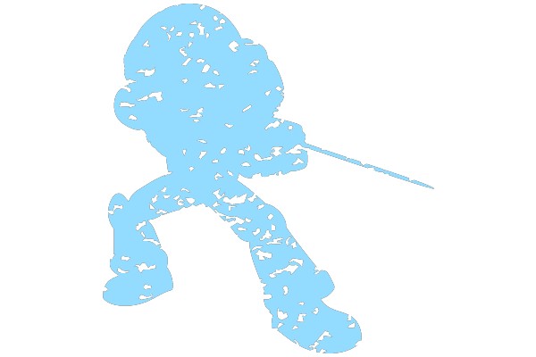 Abstract Blue Patterned Figure with Stick