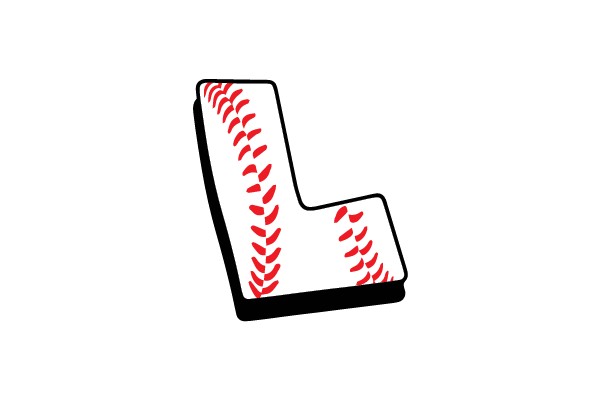 Baseball Stitched Letter L