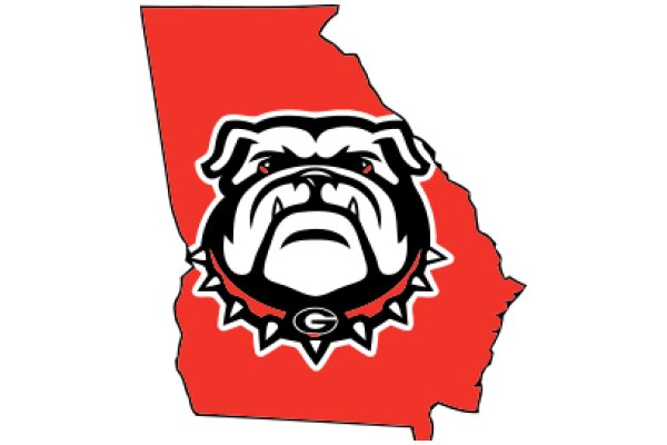 Georgia Bulldogs Logo on State Map