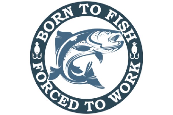 Born to Fish, Forced to Work: A Humorous Emblem for a Fisherman's T-Shirt