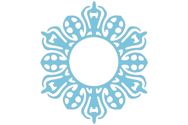 Symmetrical Floral Blue Ornament