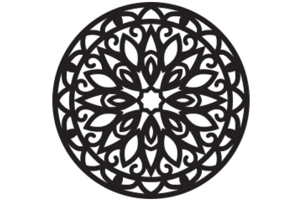 Intricate Black Floral Design