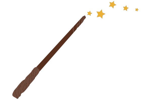Magical Wand Casting Stars