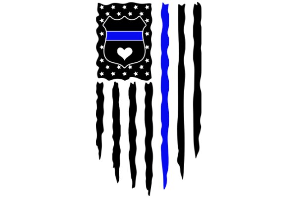 A Collection of Black and Blue Stickers with Police and Cat Themes