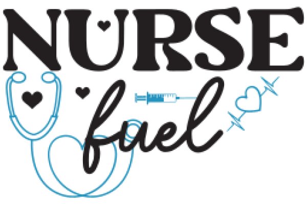 Nurse Fuel: A Graphic Design of a Nurse's Heart with a Stethoscope and a Syringe, Surrounded by a Heart and a Cross, with the Words 'NURSE FUEL' in a Stylish Font