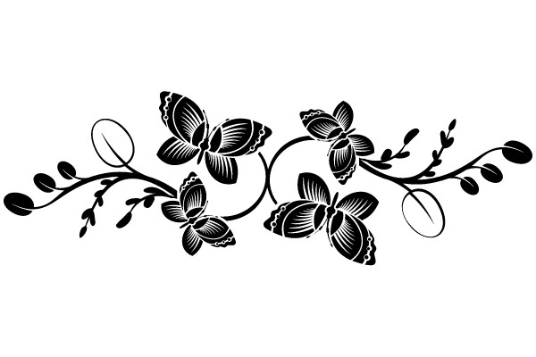Vintage Flourish Ornament with Butterflies