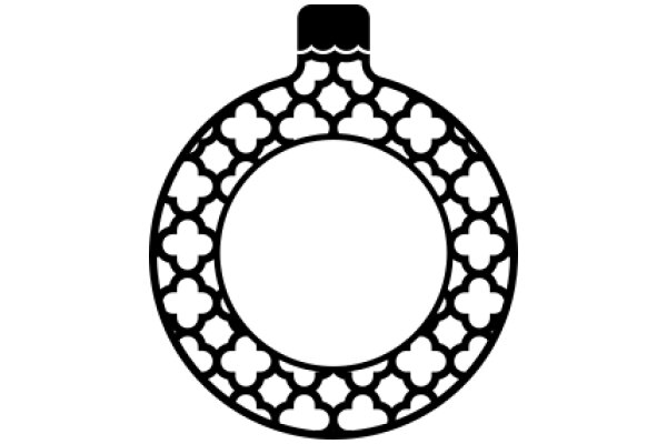 Stylized Decorative Wreath with Floral Designs