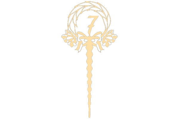 Stylized Number Seven with Butterfly Designs