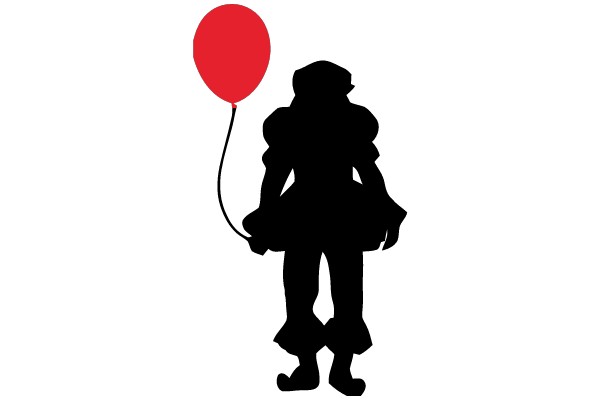 Silhouette of a Clown with a Balloon