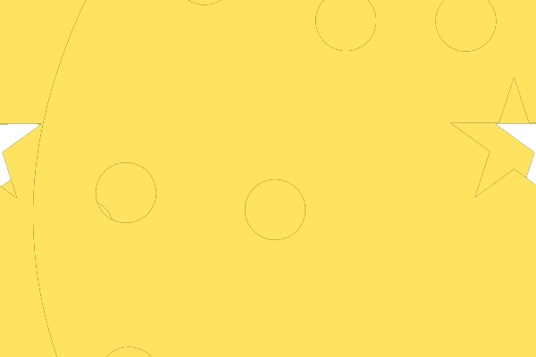 A Bright and Starry Design: A Yellow Shape with White Stars