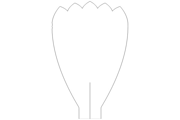 Simplified Line Drawing of a Heart Shape