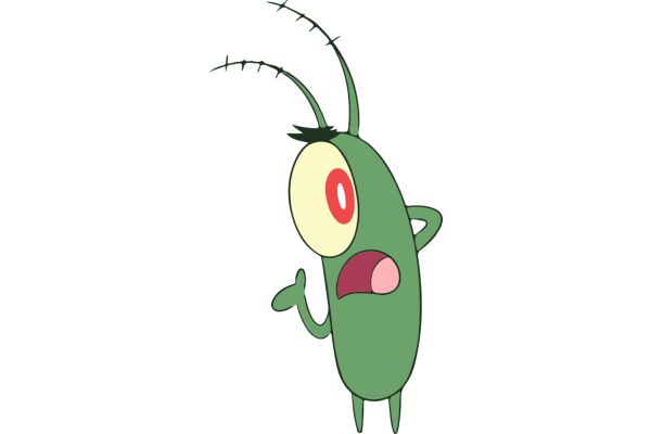 A Friendly Alien: A Cartoon Character with a Big Red Eye and Long Antennae