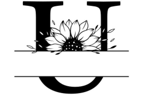 Monochrome Typography with Floral Accent