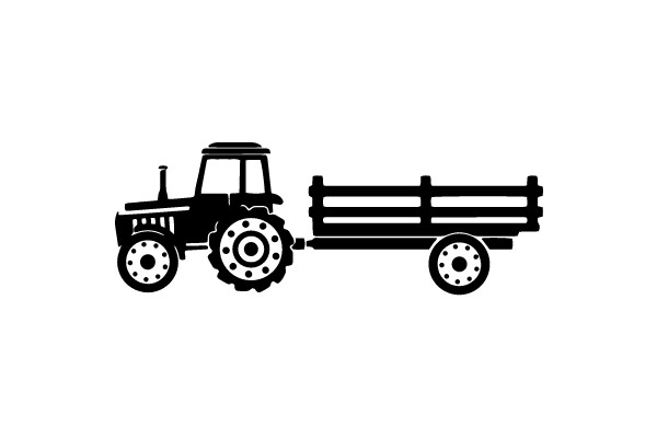 Tractor with Trailer Clipart