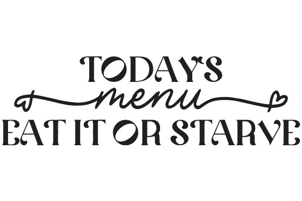 Today's Menu: Eat It or Starve