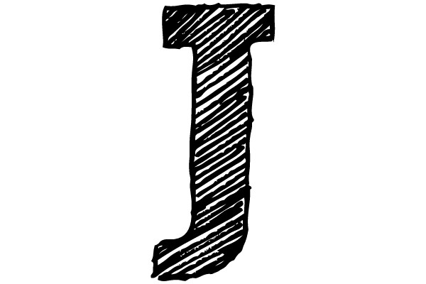 Hand-Drawn Sketch of the Letter 'J'