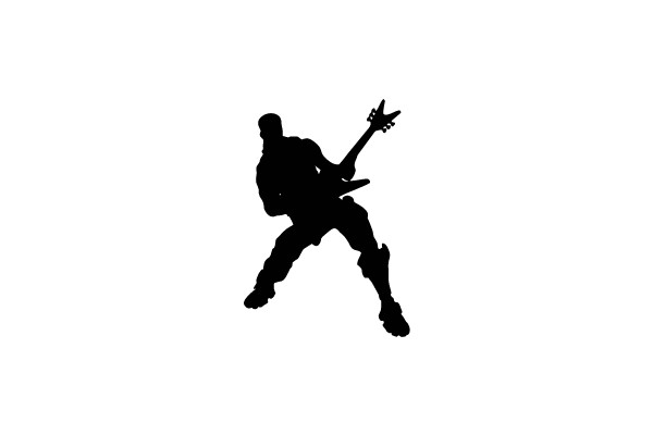 Rocking Out: A Guitarist's Silhouette