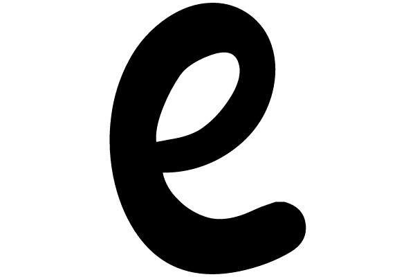 Black Letter 'e' on White Background