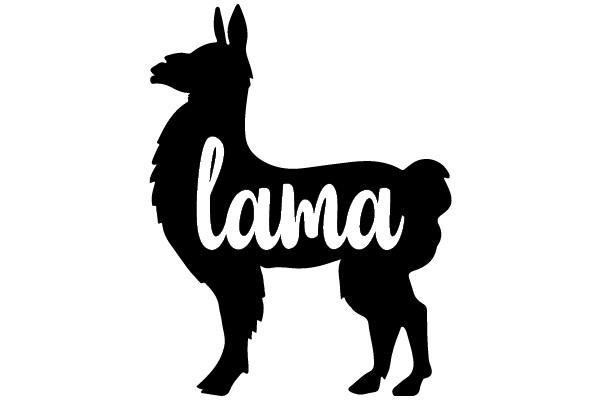 Llama Silhouette with the Word 