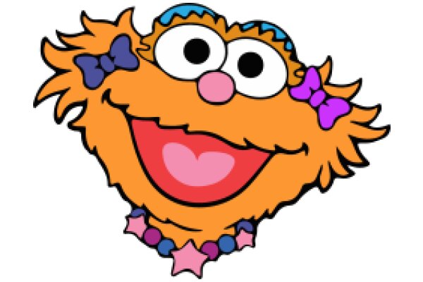 A Colorful Cartoon Character with a Big Smile and a Bow