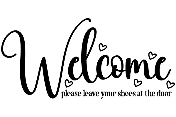 Welcome Sign with Heart Symbols and a Call to Action