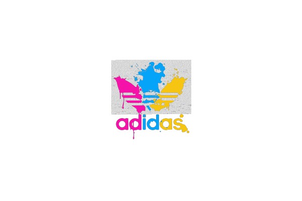 Adidas Logo with Colorful Splashes