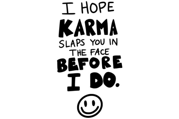 Humorous Sign: 'I Hope Karma Slaps You in the Face Before I Do.'