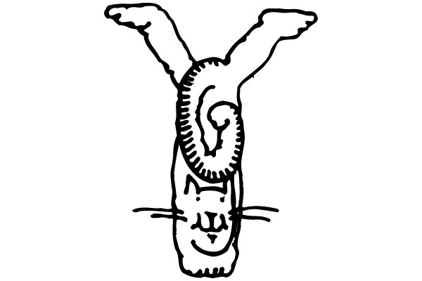 Whimsical Cat with Winged Back