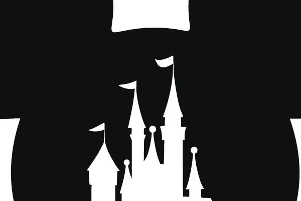 Mickey Mouse and Cinderella Castle Silhouette