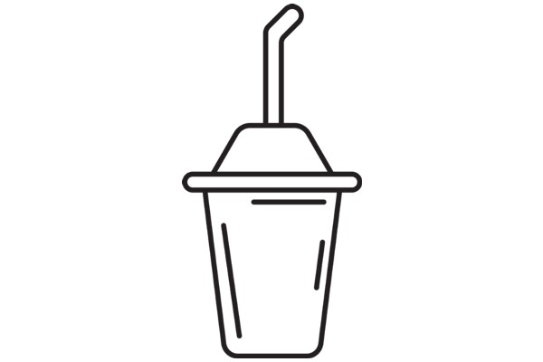 Simplistic Line Drawing of a Cup with a Handle