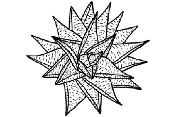 Stylized Artwork of a Star-like Pattern with Texture and Detail