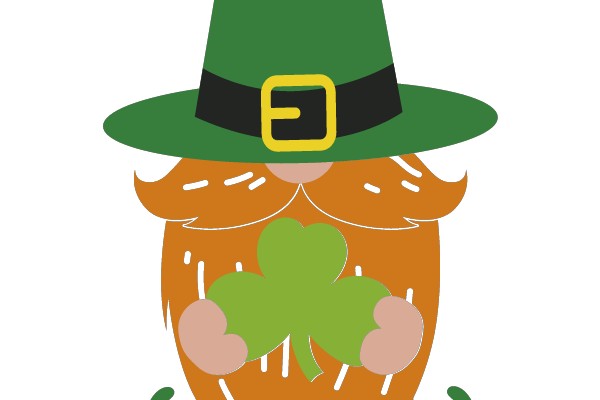 St. Patrick's Day Leprechaun with Four-Leaf Clover