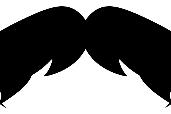 Stylized Black Silhouette of Two Ears