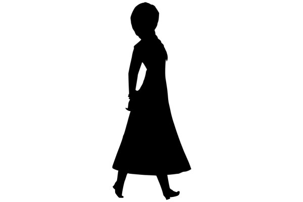 Silhouette of a Woman in a Long Dress
