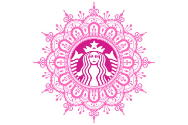 Stylized Starbucks Logo with Pink and White Design
