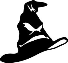 Silhouette of a Wizard's Hat and Bird