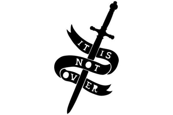 A Logo of a Sword with the Motto 'It Is Not Over'