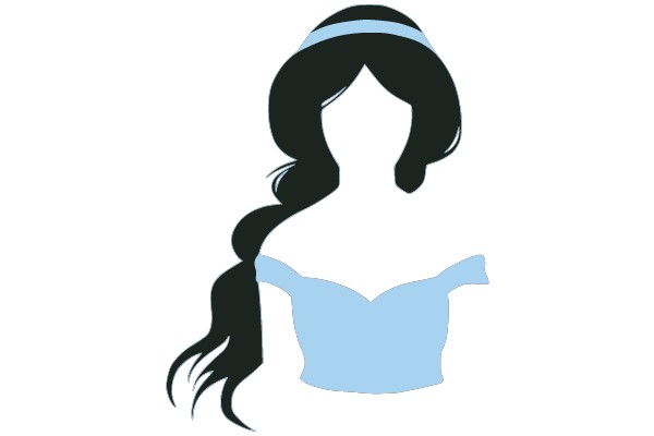 Silhouette of a Character in a Blue Dress
