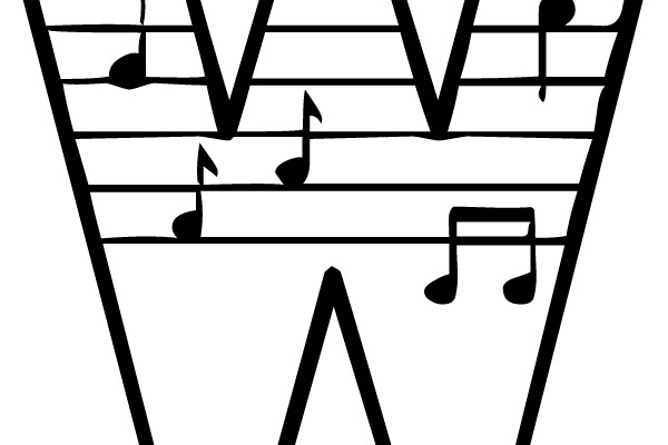 Musical Notes in a Letter 'W'