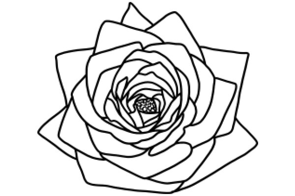 Stylized Rose: A Line Drawing