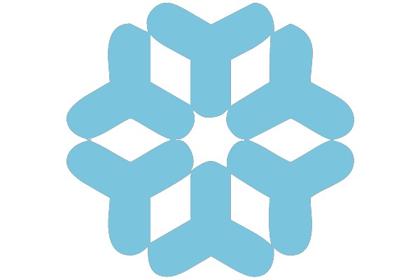 Symmetrical Blue and White Abstract Design