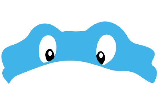 A Playful Blue Character with Eyes and a Mouth, Peeking Out from Behind a White Background.