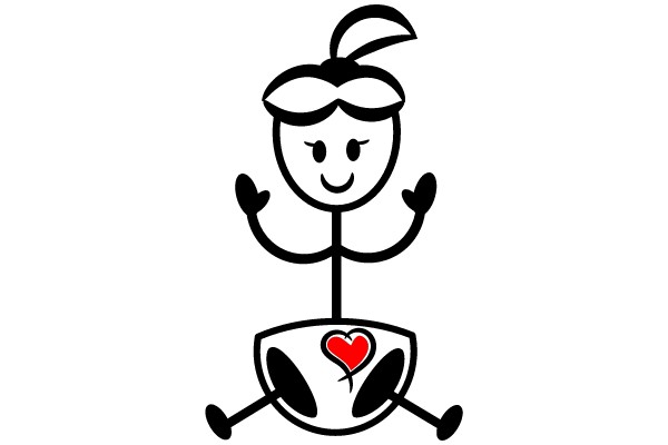 Joyful Expression: A Stick Figure's Dance of Emotion
